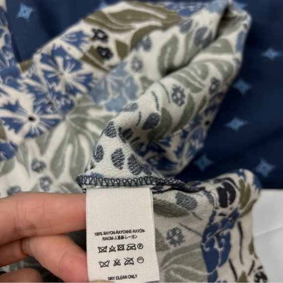 Free People Blue Talulla Printed 3/4 Sleeve V-Neck Mini Dress - Picture 4 of 6